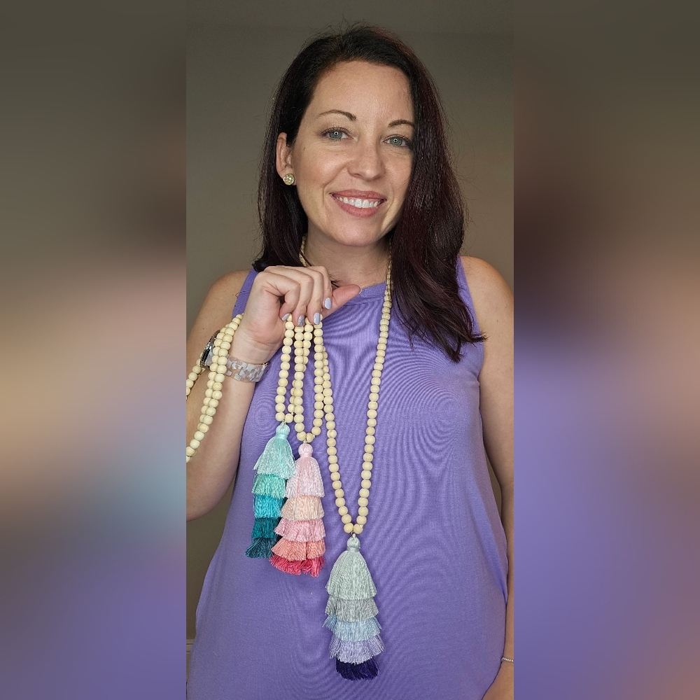 Step Into Spring Tassel Necklace - Picture 3 of 4